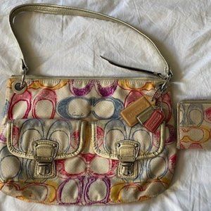Coach hippie scribble crossbody bag A1293-19030 & matching wallet